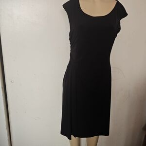 Connected Apparel Classic Black Midi Dress